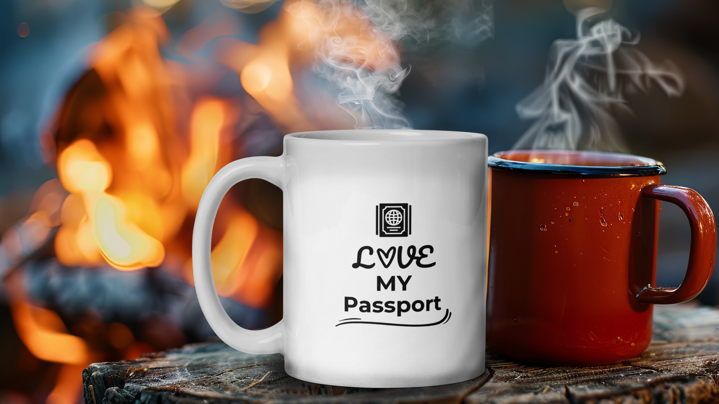Love My Passport – White Glossy Mug