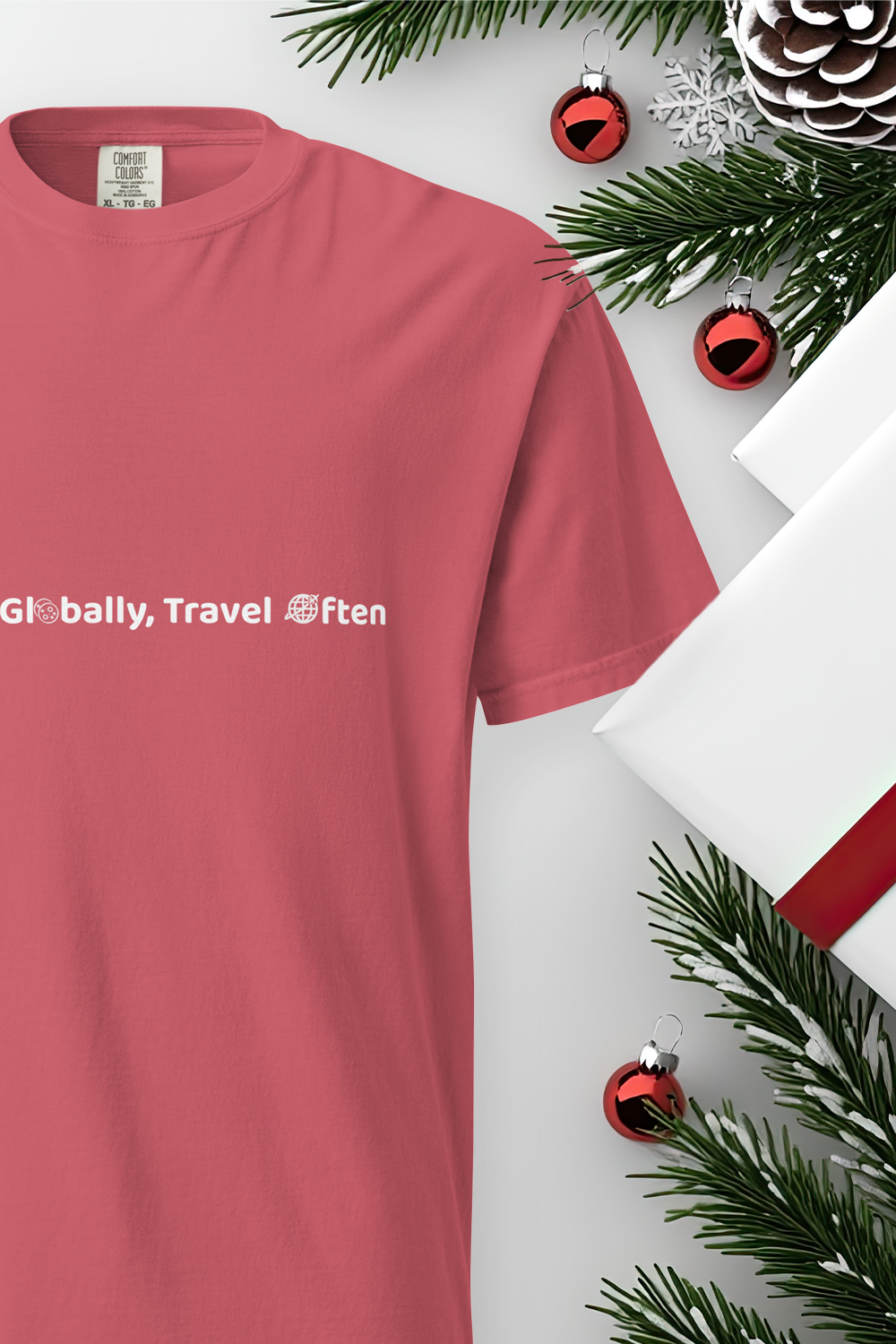 Snack Globally, Travel Often – Unisex Garment-Dyed Tee