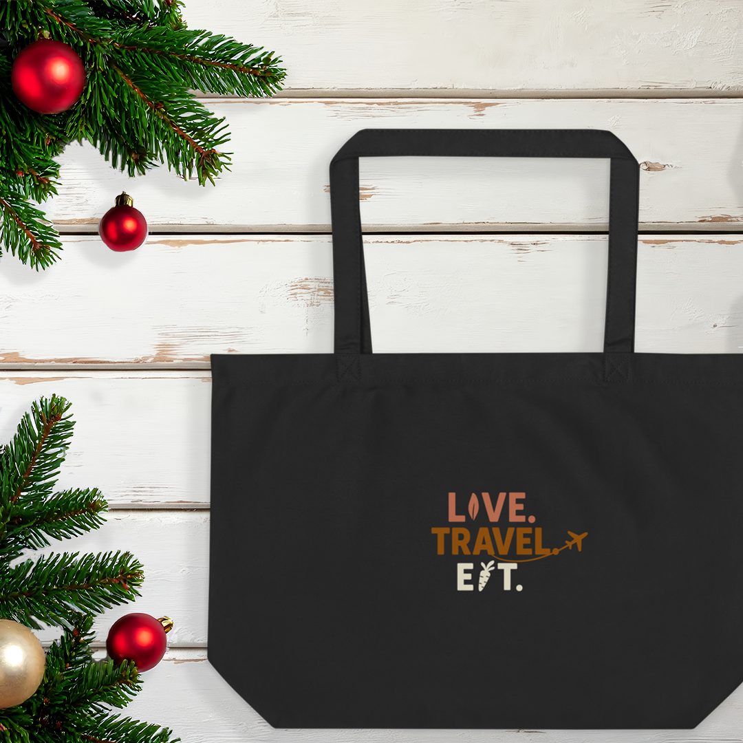 Love. Travel. Eat. – Eco Tote Bag