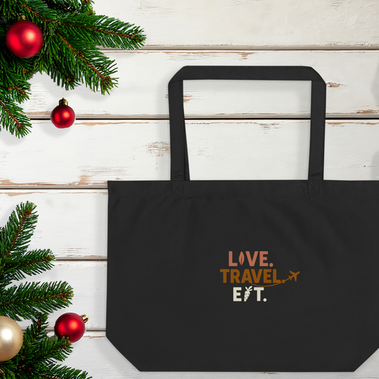 Love. Travel. Eat. – Eco Tote Bag