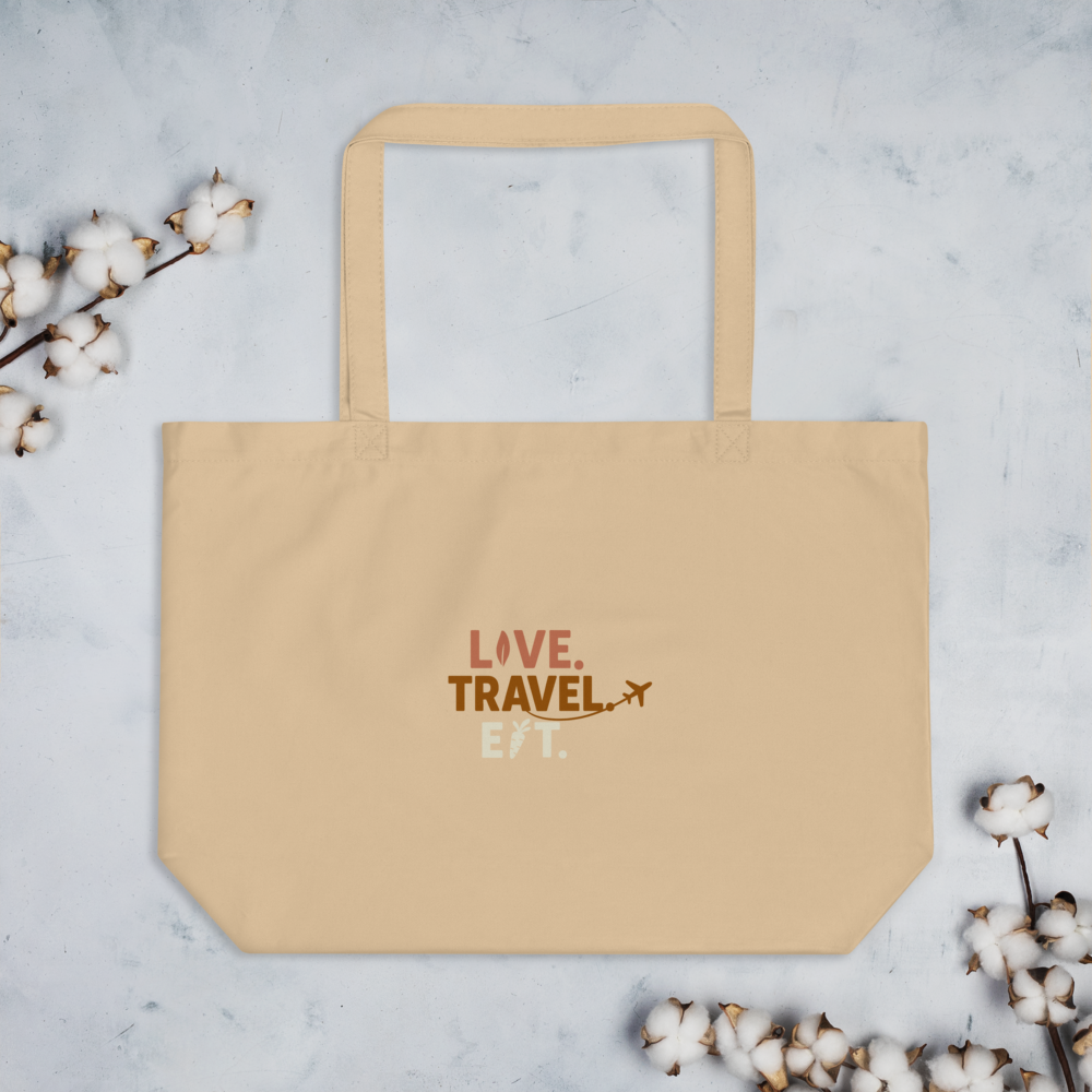 Love. Travel. Eat. – Eco Tote Bag