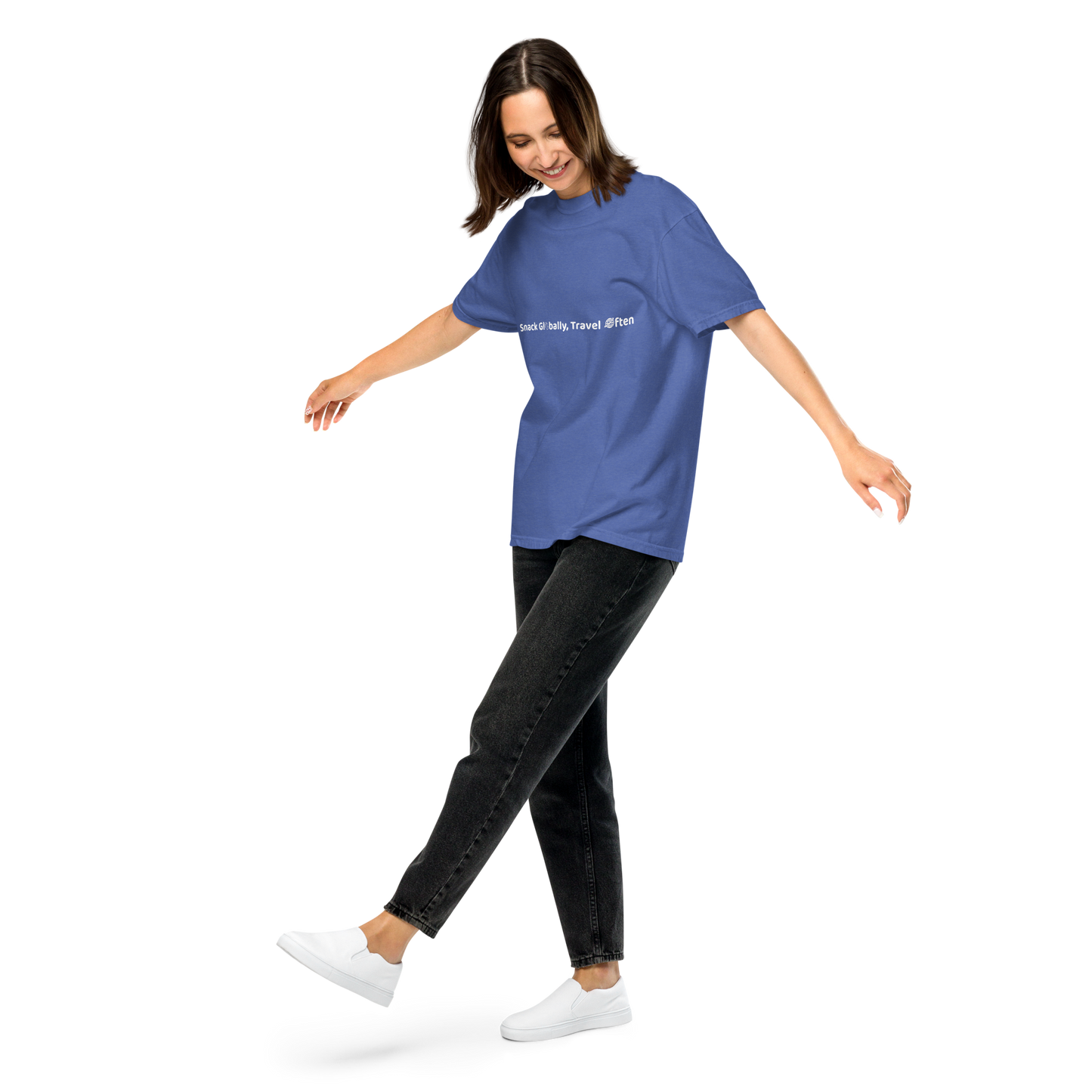 Snack Globally, Travel Often – Unisex Garment-Dyed Tee